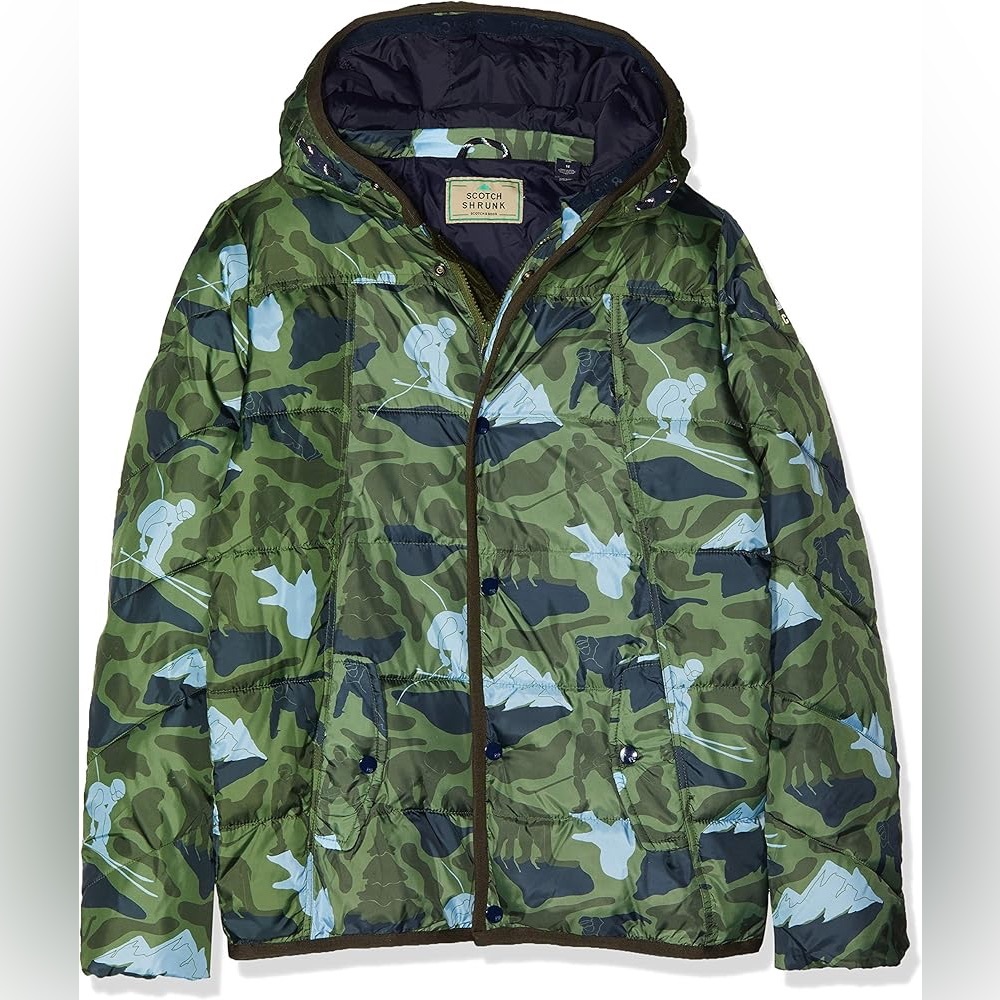 Scotch Shrunk Camo Puffer Jacket, Size 12